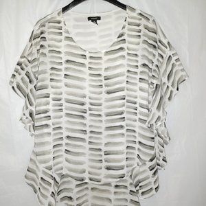 ALFANI WOMEN'S RUFFLE SHORT SLEEVE BLOUSE